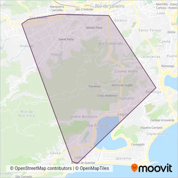 Transportes Vila Isabel coverage area map