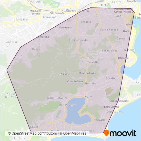 Mapa da área de cobertura da Auto Viação Alpha