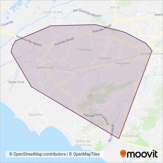 Auto Viação Palmares coverage area map