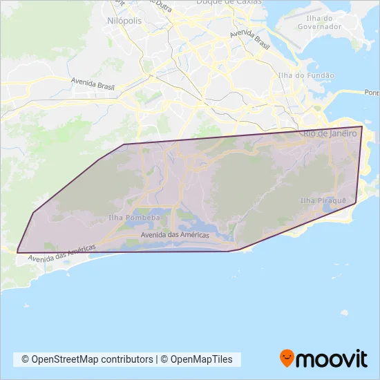 Auto Viação Tijuca coverage area map