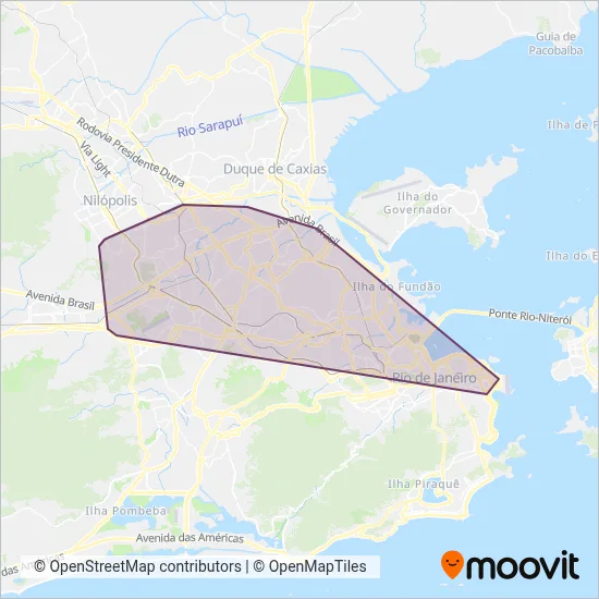 Pavunense coverage area map