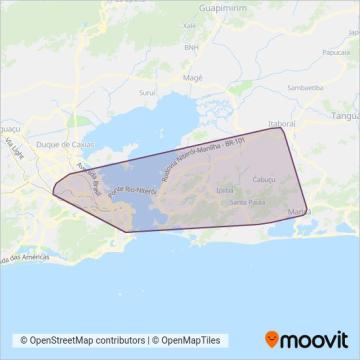 Mapa da área de cobertura da AUTO ÔNIBUS FAGUNDES LTDA.