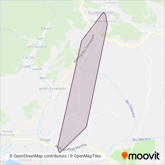 Ônibus da Gente (Tarifa Zero - Prefeitura de Guapimirim) coverage area map