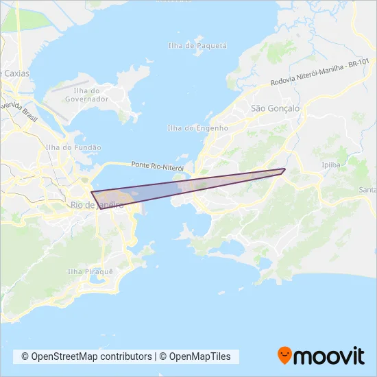 Mapa da área de cobertura da VIAÇÃO PENDOTIBA - INTERMUNICIPAL