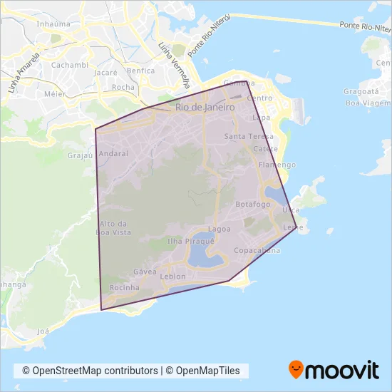 Mapa da área de cobertura da Intersul