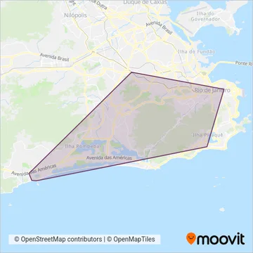 Transcarioca coverage area map