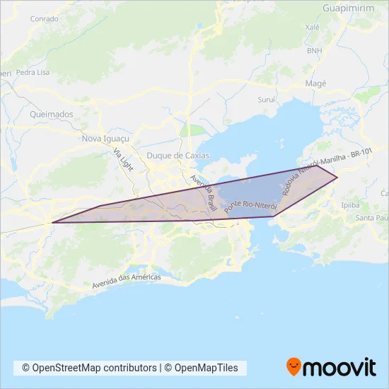 Viação Mauá coverage area map