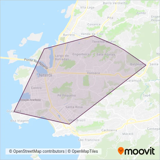 Mapa da área de cobertura da Consórcio TRANSNIT