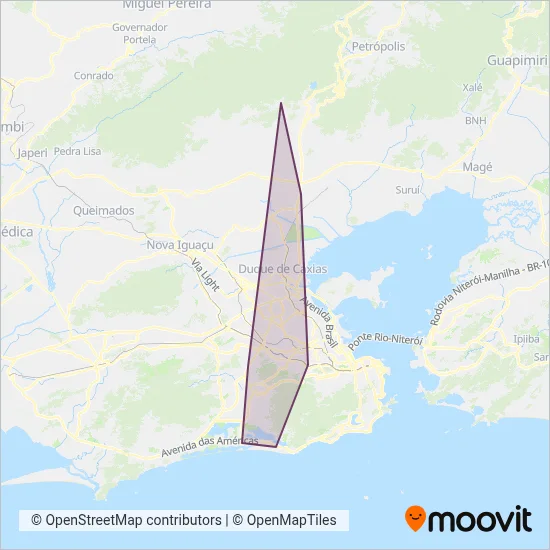Viação Vera Cruz coverage area map