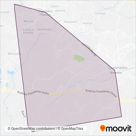 Mapa da área de cobertura da Gardel Turismo