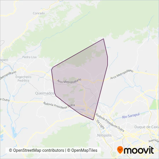 Mapa da área de cobertura da Consórcio RESERVA DE TINGUÁ