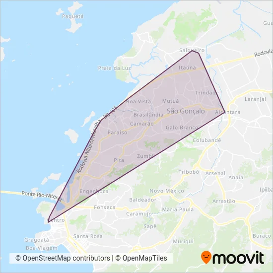 Auto Viação ABC coverage area map