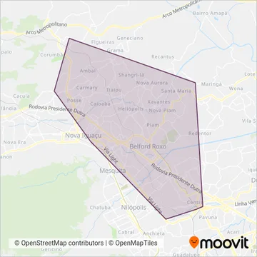 Viação São José coverage area map