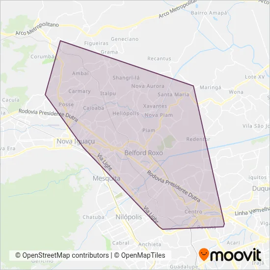 Viação São José coverage area map