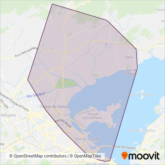 Viação União coverage area map
