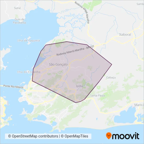 Mapa da área de cobertura da Consórcio SÃO GONÇALO