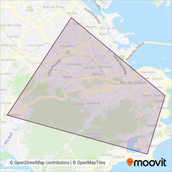 Mapa da área de cobertura da Rioluz