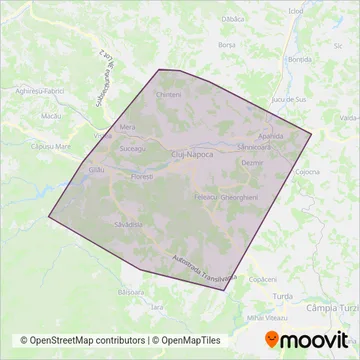 CTP Cluj - Linii Metropolitane coverage area map
