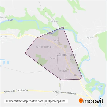 Transport Local Campia Turzii coverage area map
