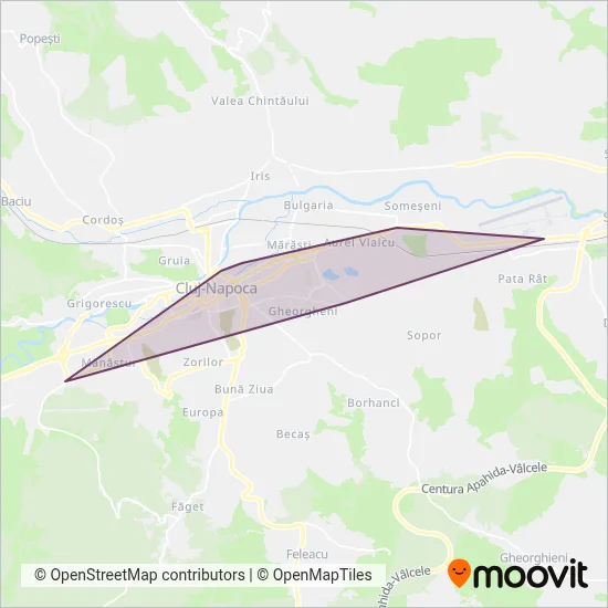 CTP Cluj (Cable Car) coverage area map