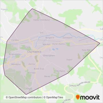 CTP Cluj (Bus) coverage area map