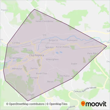 CTP Cluj (Bus) coverage area map