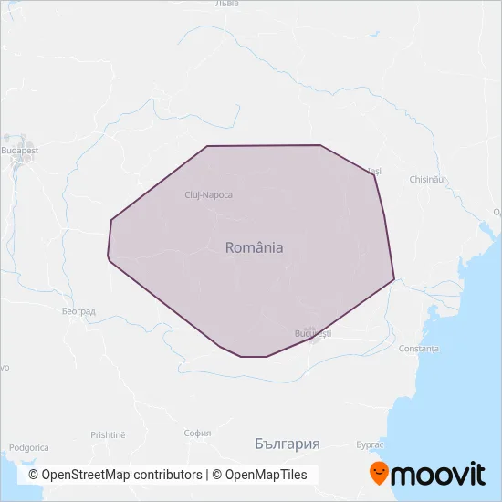 CFR Călători (Rail) coverage area map