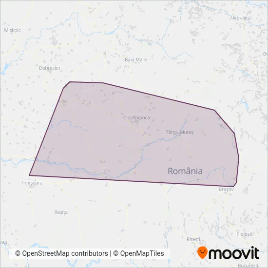 Zonă acoperire InterRegional Călători (Tramvai)