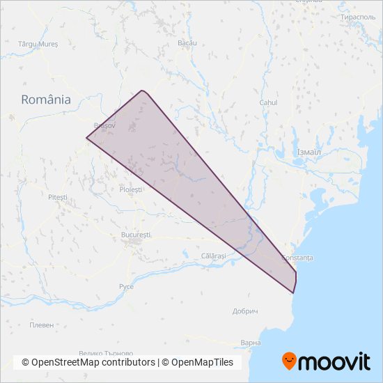 Regio Călători coverage area map