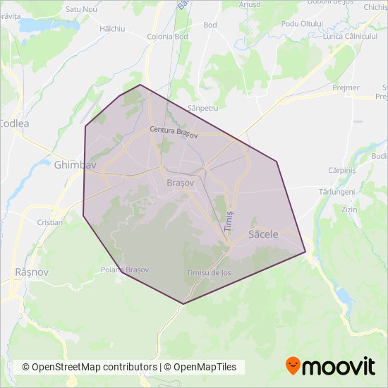 RAT Brașov coverage area map