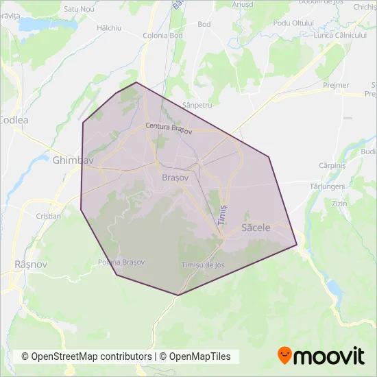 RAT Brașov (Bus) coverage area map