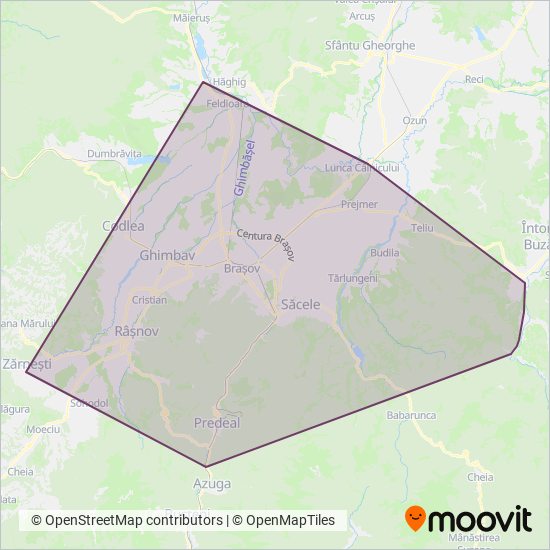 RAT Brașov | Linii Metropolitane coverage area map