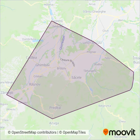 RAT Brașov | Linii Metropolitane coverage area map
