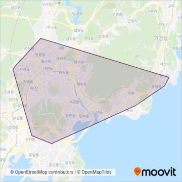 일반버스 운행 지역 지도