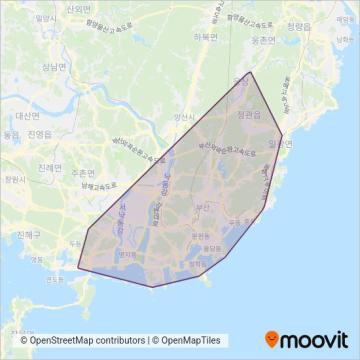 심야버스(급행) coverage area map