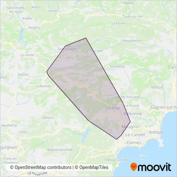 Grasse Sillages Réseau scolaire coverage area map