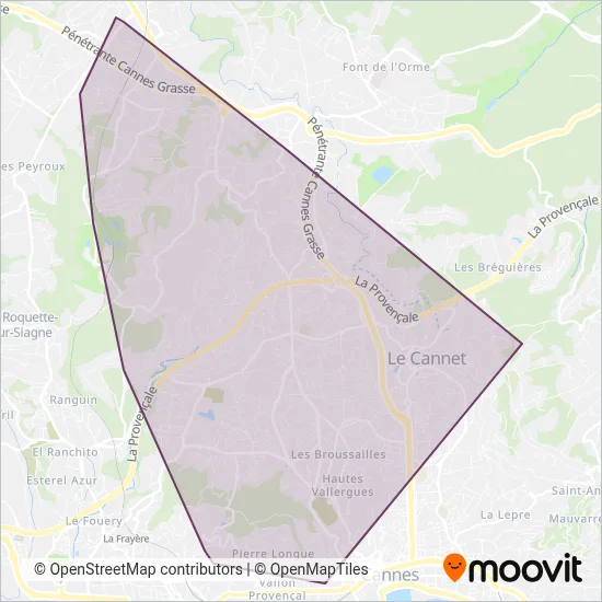 Carte de la zone de couverture de Palm à la demande