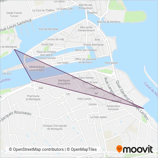 Carte de la zone de couverture de Ouest Étang