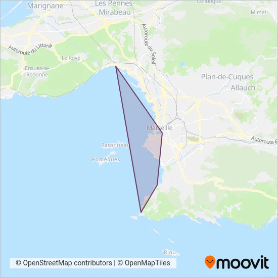 Carte de la zone de couverture de Marseille