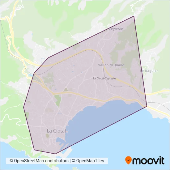 Carte de la zone de couverture de La Ciotat