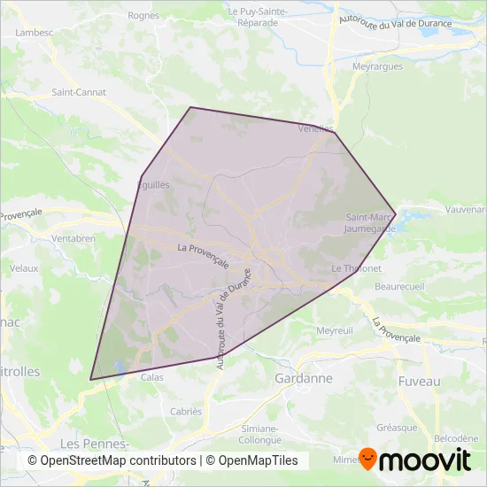 Carte de la zone de couverture de Aix lebus