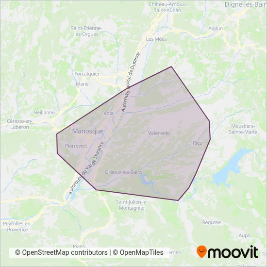 Carte de la zone de couverture de TRANSAGGLO