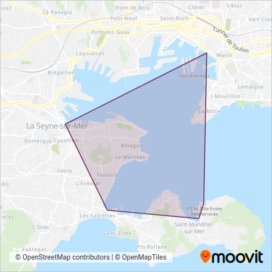 Carte de la zone de couverture de Réseau Mistral