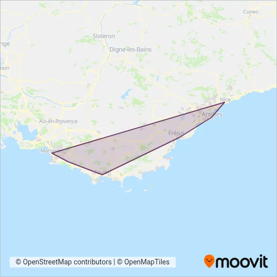 Carte de la zone de couverture de TransDev RAIL_5241