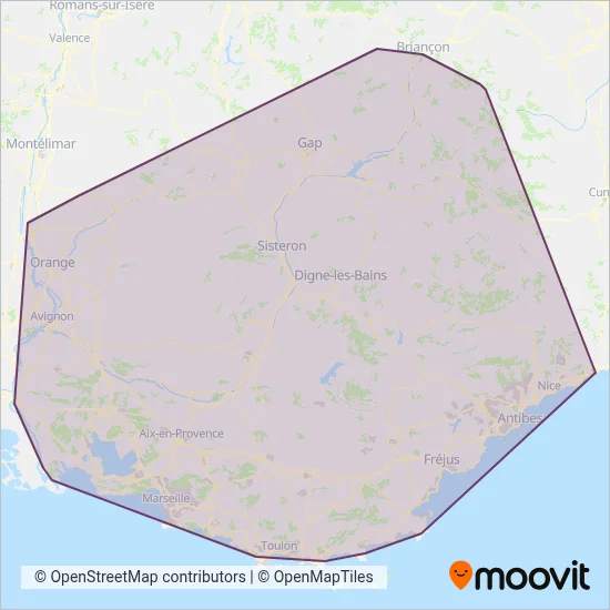 Carte de la zone de couverture de ZOU ! Proximité