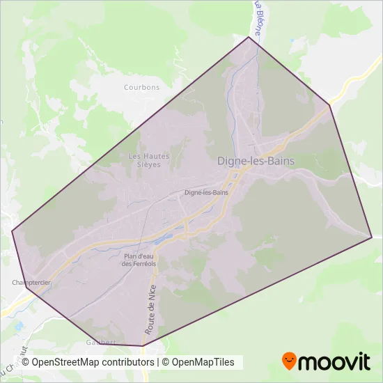 Mapa del área de cobertura de RTUD