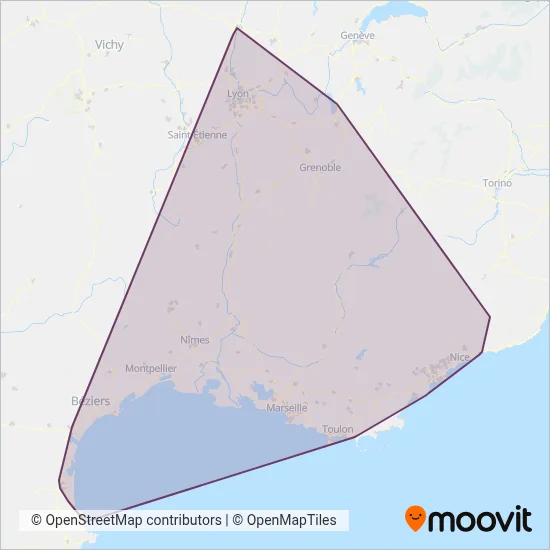 ZOU ! TER (Rail) coverage area map