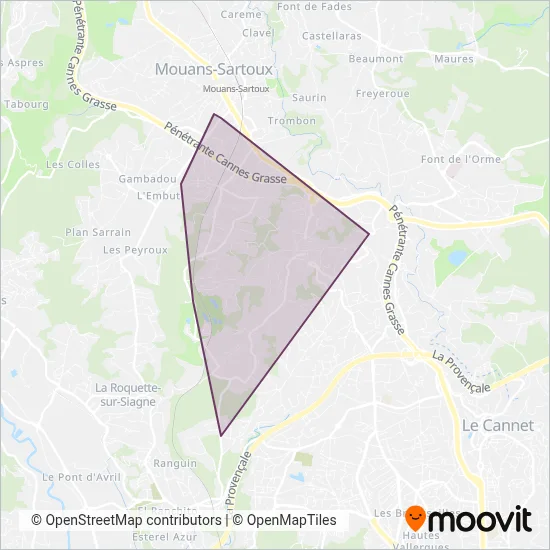 Carte de la zone de couverture de Palm à la demande