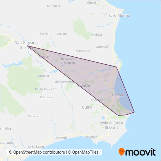 Area coperta dal servizio di Autolinee Romano