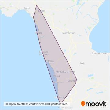 Area coperta dal servizio di Autoservizi Preite S.R.L